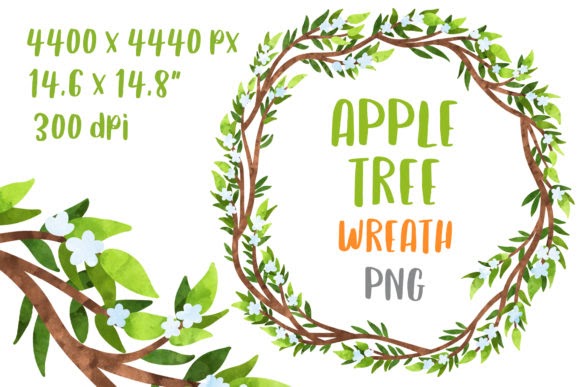Download Free Apple Tree Wreath Floral Clipart Svg Png Dxf Eps Cut File