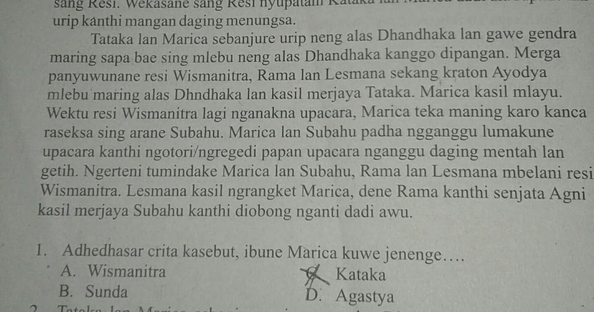 Kunci Jawaban Tantri Basa Jawa Kelas 4 Hal 75 Edu Wall