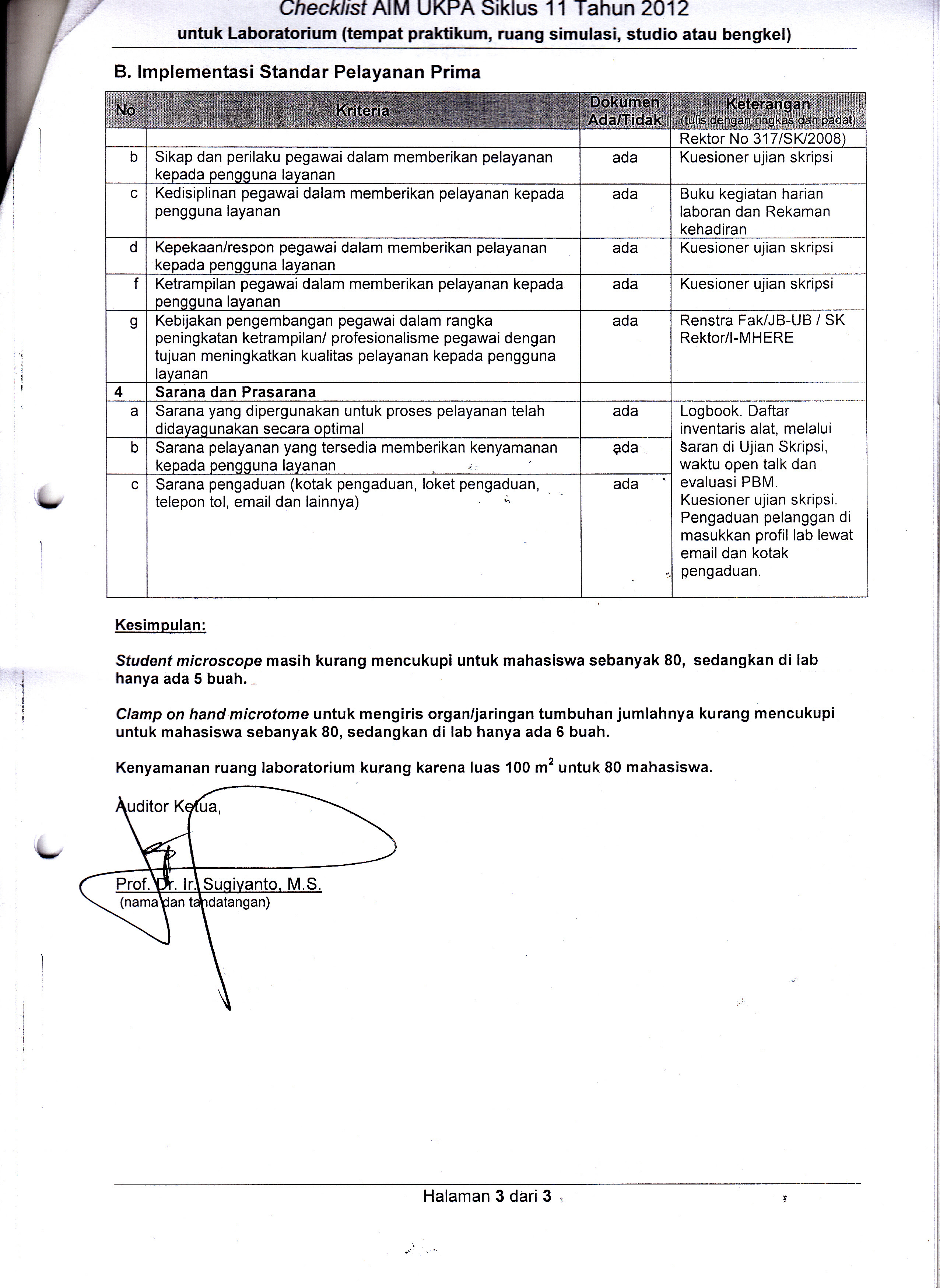 Contoh Formulir Audit Internal - Erectronic