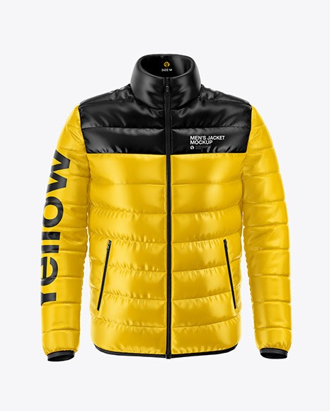 Mens Down Jacket  Front View Jersey Mockup  PSD  File 137 26 