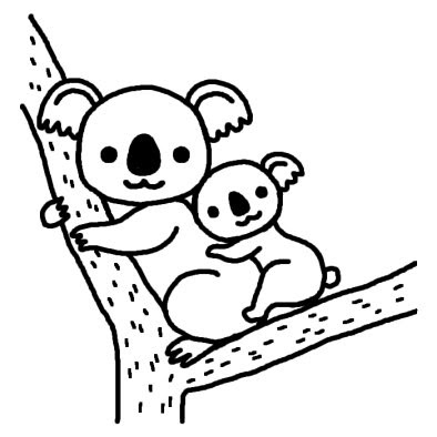最高の動物画像 ベスト50 コアラ イラスト 白黒