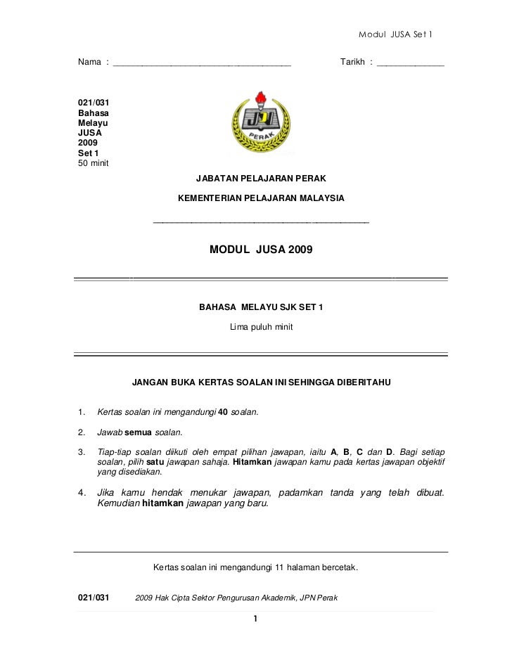 Contoh Soalan Bm Pemahaman Upsr - Contoh L