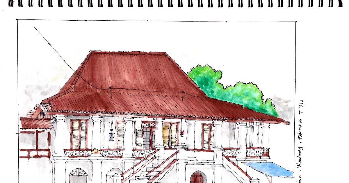 Gambar Ilustrasi Rumah Adat Lampung Pake Pensil Hilustrasi