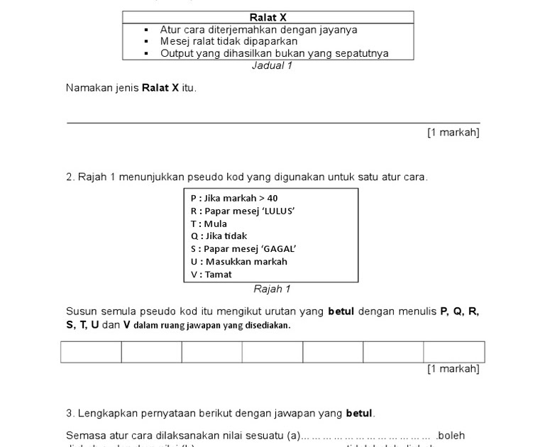 Soalan Peperiksaan Ask Tingkatan 2 - Kecemasan s