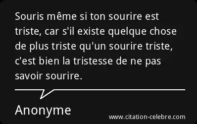 Citation Sourire Tristesse