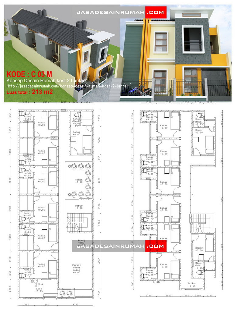 Denah Rumah Dan Toko 2 Lantai Desain Rumah