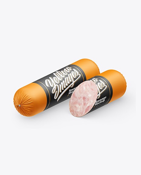 Download Meat Packaging Mockup Free Psd - Matte Sausage Mockup In Packaging Mockups On Yellow Images Object