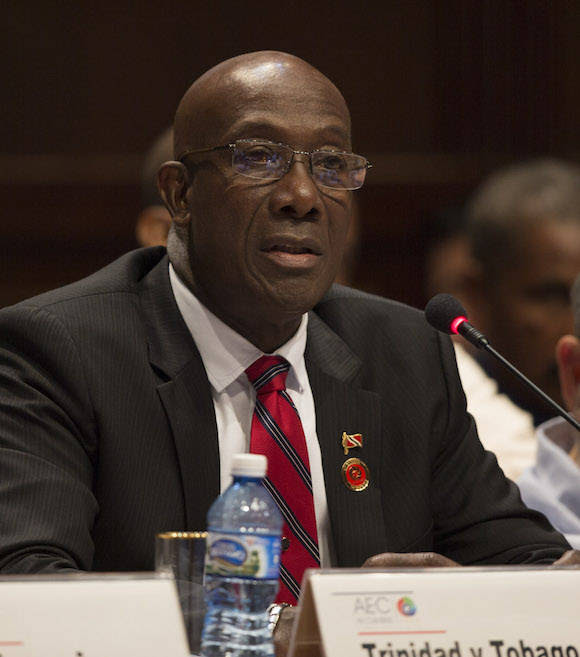 El Primer Ministro Trinidad y Tobago, Keith Rowley interviene en la Cumbre. Foto: Ismael Francisco/ Cubadebate