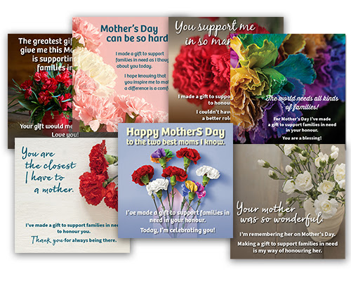 Collage of a variety of different Mother's Day cards.