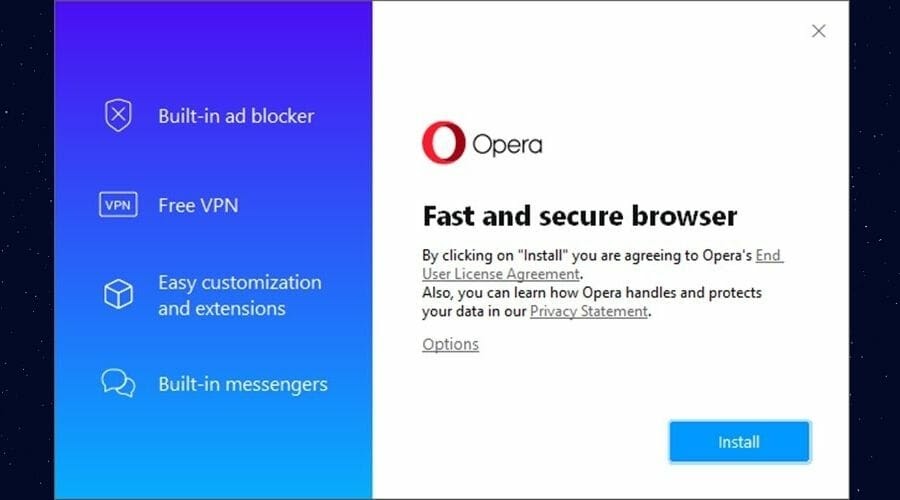 Opera Vpn Installer : Download Opera browser with free VPN APK | Android games ... / A virtual ...