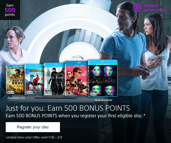 Earn 500 BONUS POINTS when you register your first eligible disc.*