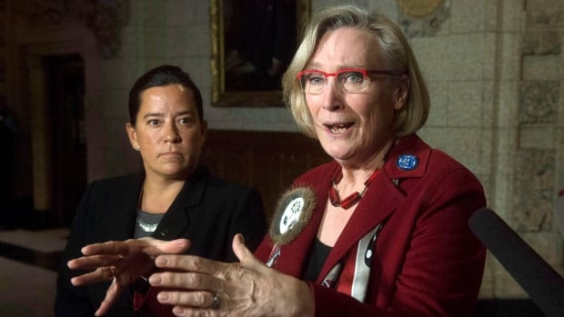 Minister of Indigenous and Northern Affairs Carolyn Bennett, right, along with Minister of Justice Jody Wilson-Raybould, is expected to announce on Monday that Canada is shifting its stance on the UN Declaration on the Rights of Indigenous Peoples.