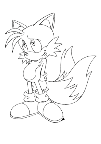 Sonic the hendgehog coloring pages is a blue hedgehog from a series of video games and created on their basis of comics and cartoons. Miles Tails Prower Coloring Page Free Printable Coloring Pages