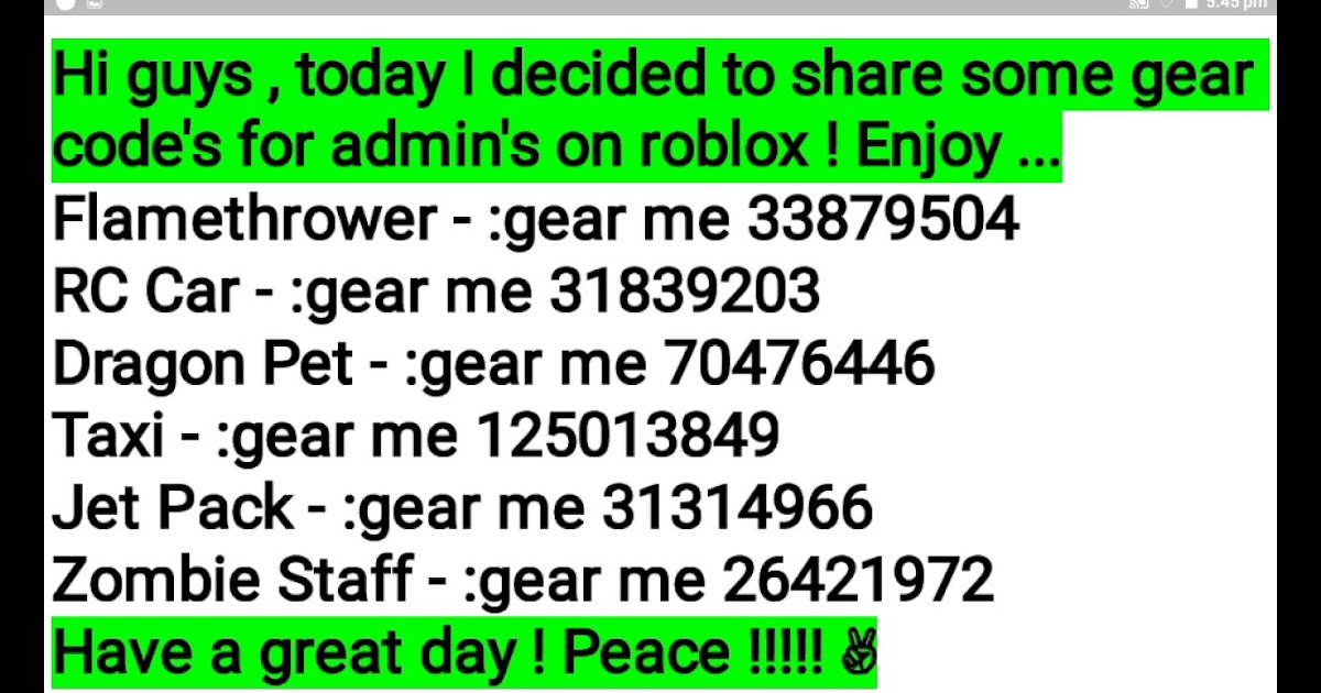 Roblox Admin Commands Gear Codes Para Sys - roblox top gear