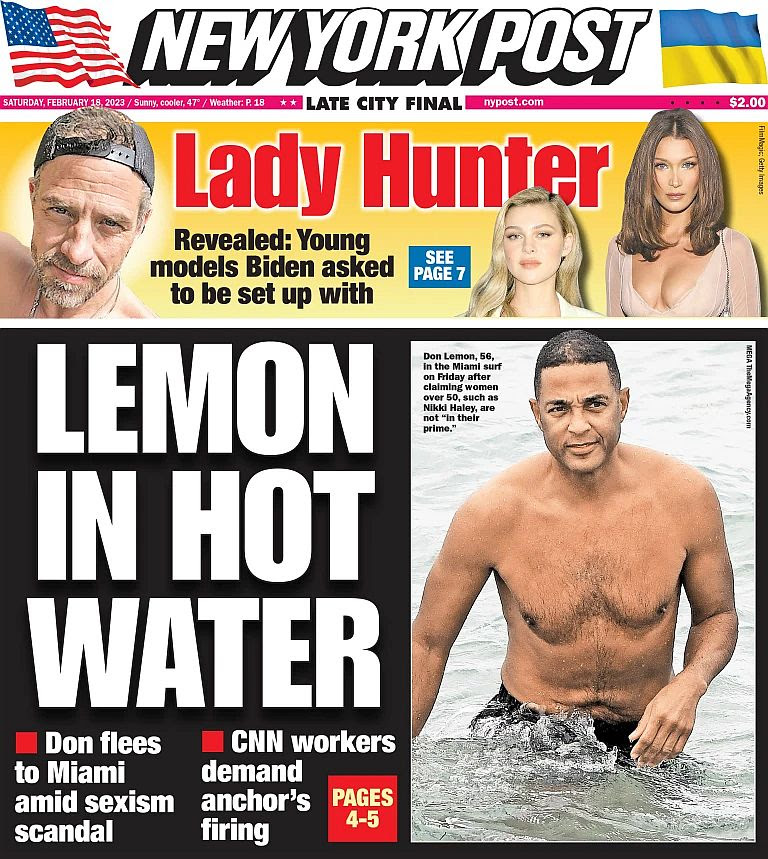 Don Lemon NT Post headline "Lemon in Hot Water."