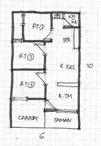 sketsa rumah minimalis ukuran 6x10