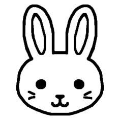 最高うさぎ イラスト 白黒 花の画像