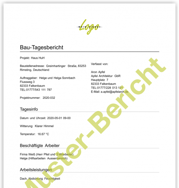 Bautagesbericht Vorlage Kostenlos Pdf : Schonste Vorlage ...