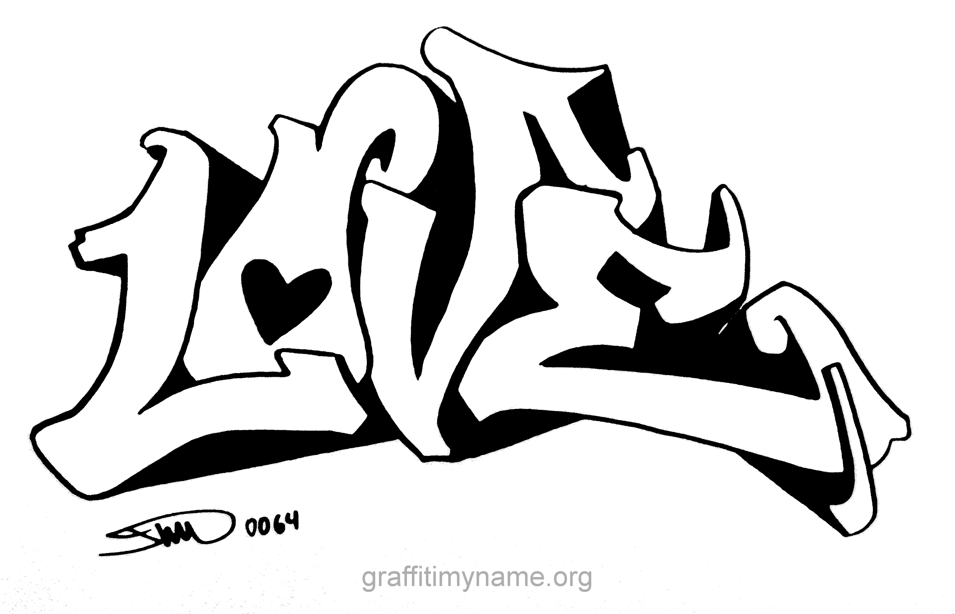  Gambar  Graffiti I Love  You  Sobgrafiti