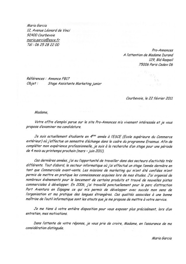lettre de motivation dispense d'enseignement