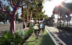 PHOTO: Architect Bernard Zyscovich’s plan entails making Miami's Rickenbacker Causeway four lanes instead of six, and using the freed-up space for safer pedestrian and bike travel. Image courtesy of PlanZMiami.com.