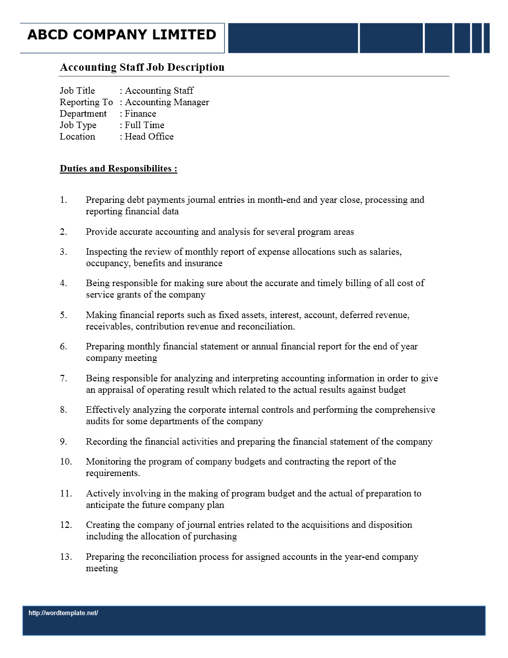 Contoh Job Description Accounting - Temblor En