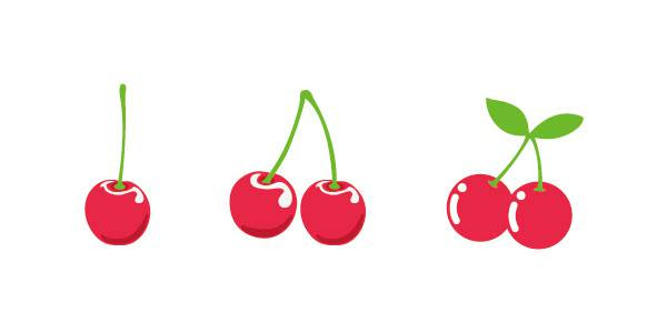最も好ましい おしゃれ さくらんぼ イラスト かわいい