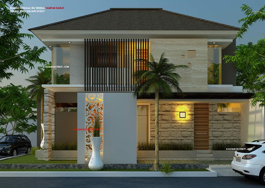 Beautifull Model Kanopi Rumah  Lantai  2  Balkon  Minimalis 