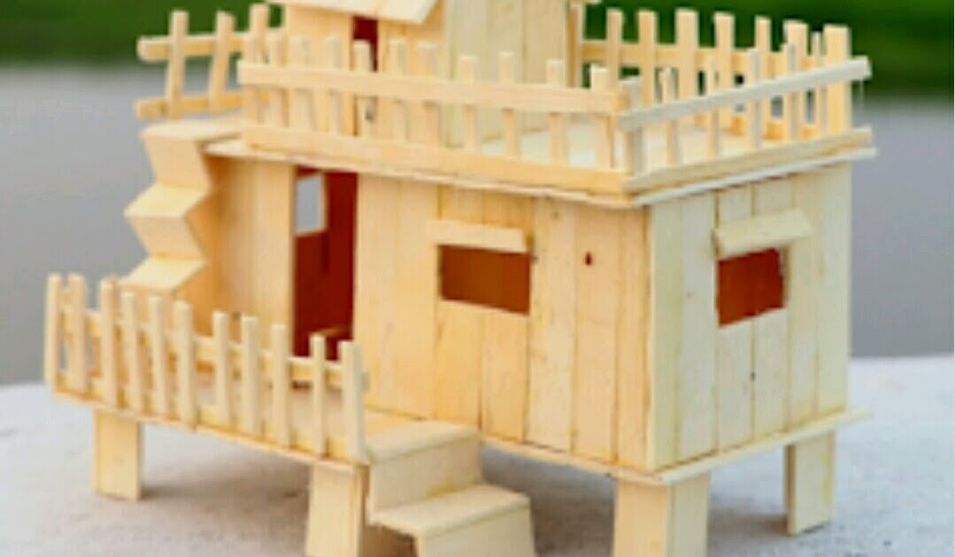 Gambar  Miniatur Rumah  Dari  Stik  Es  Krim  Sederhana  Sekitar Rumah 