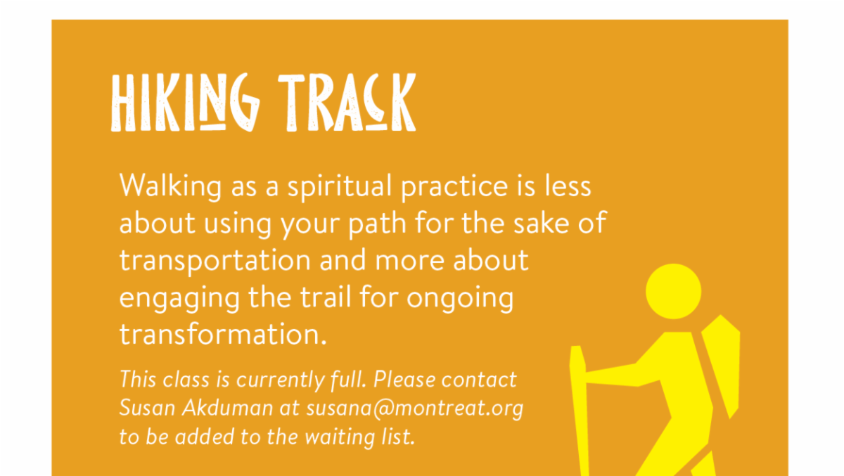 Hiking Track - Walking as a spiritual practice is less about using your path for the sake of transportation and more about engaging the trail for ongoing transformation.  This class is currently full. Please contact Susan Akduman at susana@montreat.org  to be added to the waiting list.