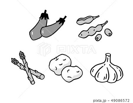 野菜 イラスト 白黒 フリー