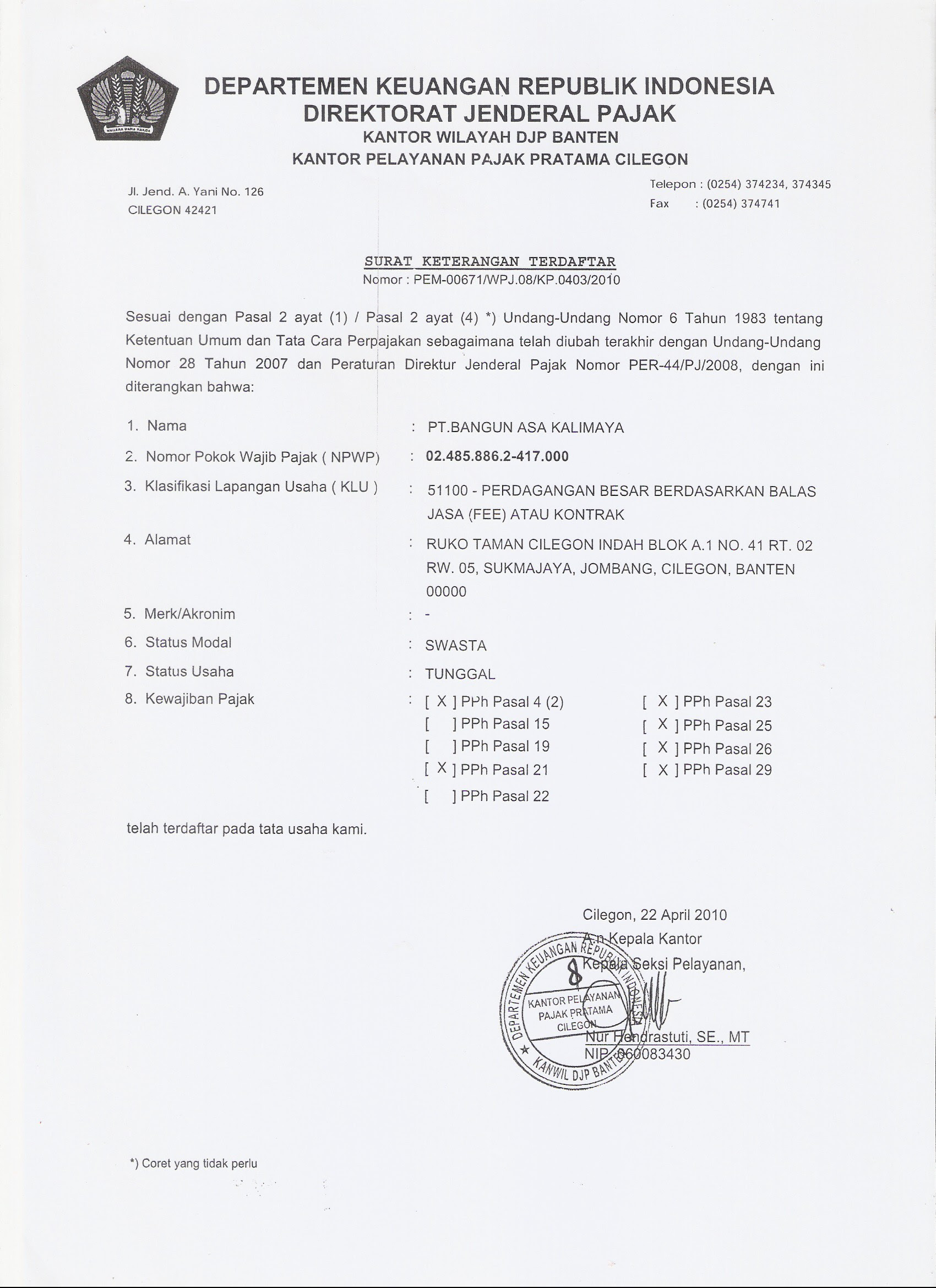 Contoh Surat Non Aktif Kerja - Surat 33