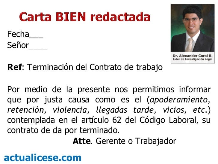 Carta De Despido Con Justa Causa En Colombia - New Sample v
