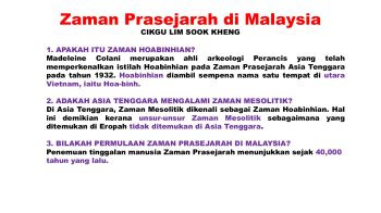 Seperti apakah karakteristik manusia yang tinggal pada zaman mesolitikum? Zaman Prasejarah Di Malaysia
