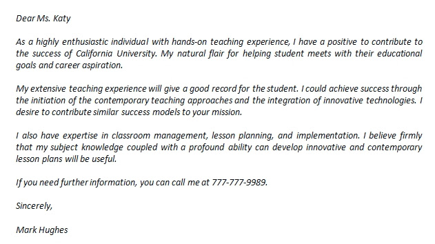 Start the cover letter by respectfully addressing the recipient by name. Adjunct Faculty Cover Letter And The Example Template Creator