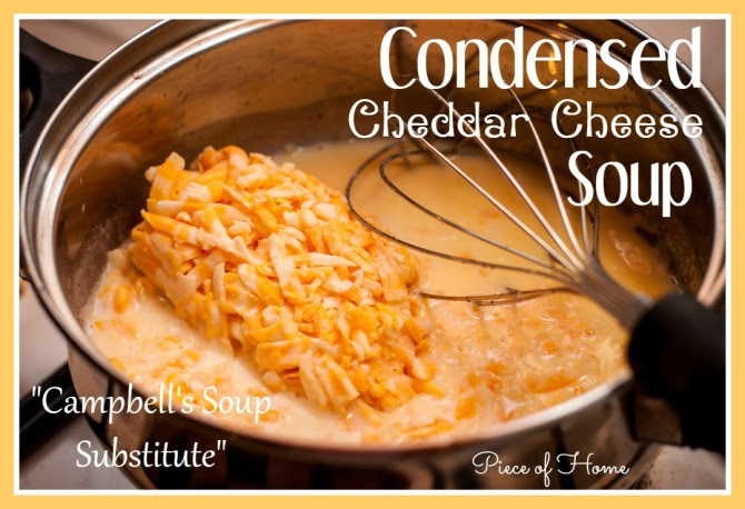 In a large pot, over medium heat, mix soup, milk, 1 lb cheddar cheese, american cheese, and parmesan together, stirring until cheeses melt. Condensed Cheddar Cheese Soup Piece Of Home