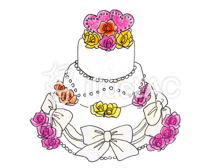 無料イラスト画像 最高の可愛い ウエディング ケーキ イラスト