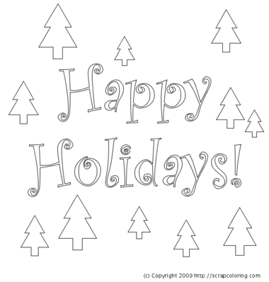 Holiday coloring pages archives and happy holidays coloring pages. Happy Holidays Coloring Page
