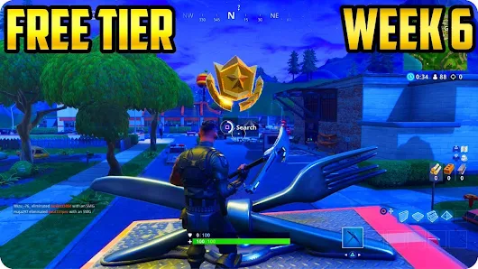 fortnite free battle pass tier week 6 blockbuster challenge location - fortnite week 6 free tier location