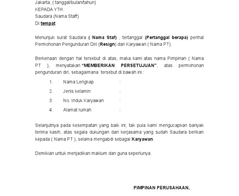 Contoh Surat Pengunduran Diri Pegawai Honorer Doc Kumpulan Surat Penting