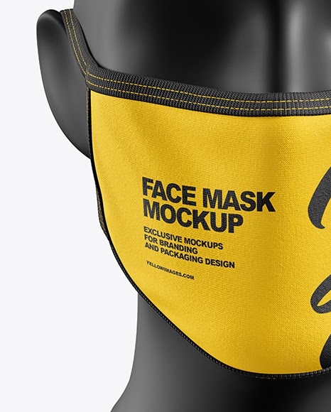 Download Black Mask Mockup Free - Face Mask Mockup In Apparel ...