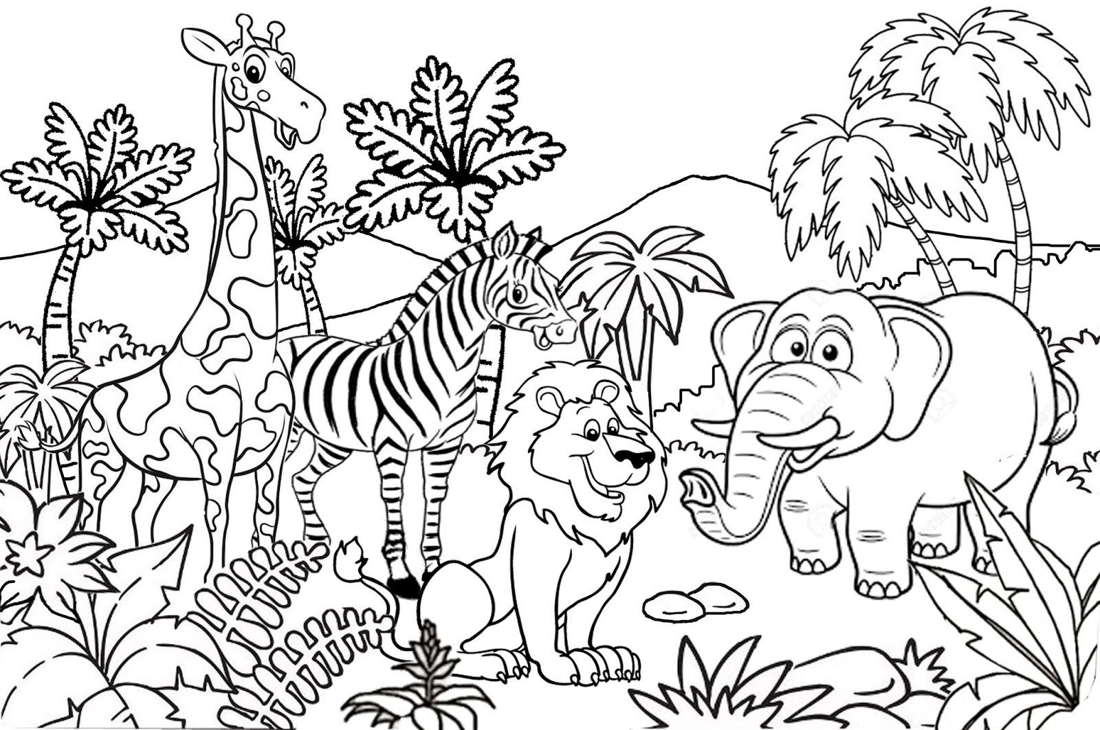  Mewarnai  Gambar  Kebun Binatang  Untuk Anak Tk