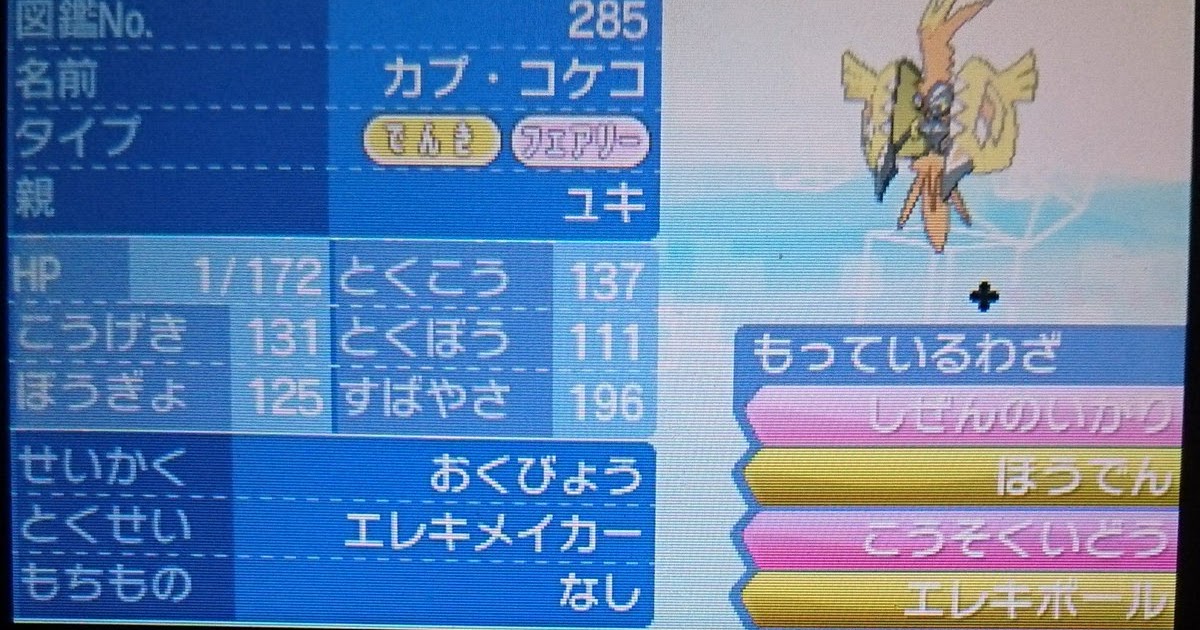 カプコケコ 育成論 イメージポケモンコレクション