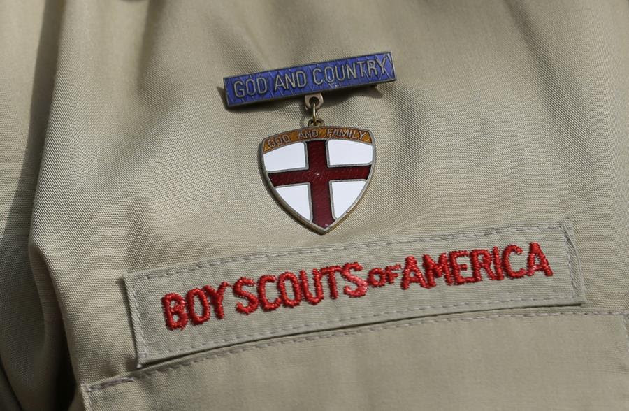 This Feb. 4, 2013 file photo shows a close up of a Boy Scout uniform in Irving, Texas.