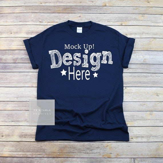 Download Free Gildan 500 Navy T-Shirt Mockup Navy Mockup Shirt (PSD ...