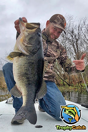 Angler with trophy bass