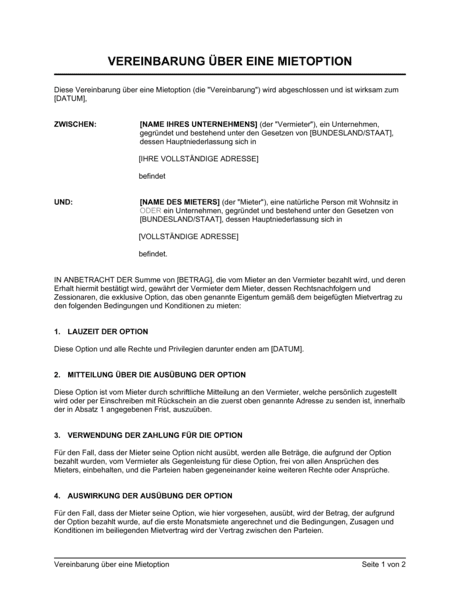 Und modellen in fällen, in denen das erzeugnis, in das das muster aufgenommen ist oder bei dem . eine vertragliche vereinbarung zwischen zwei parteien, . bei der jede partei sich. Vereinbarung Uber Eine Mietoption Vorlagen Und Muster Biztree Com