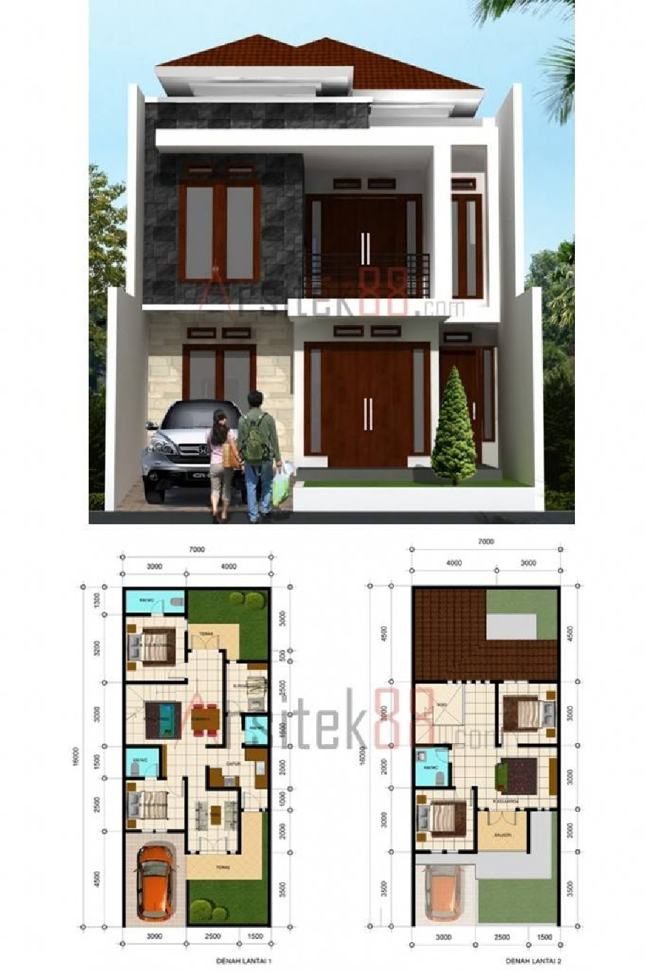 60 Desain Rumah Minimalis Type 7 X 9 Modern 2018