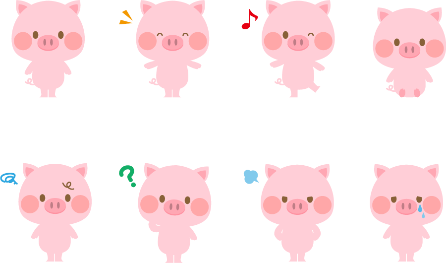 ベスト豚 イラスト フリー 美しい花の画像