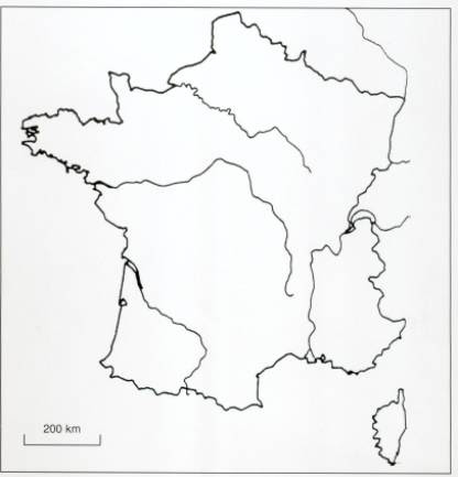 Au recto le trace des principaux fleuves reliefs et villes. Carte France Vierge Avec Fleuves Et Montagnes